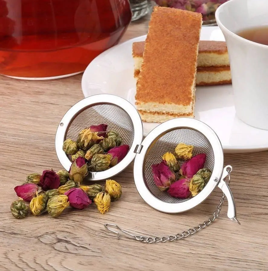 Tea Ball Infuser Stainless Steel Ball Mesh Loose Leaf Tea The Rooted Soul Wellness Co.
