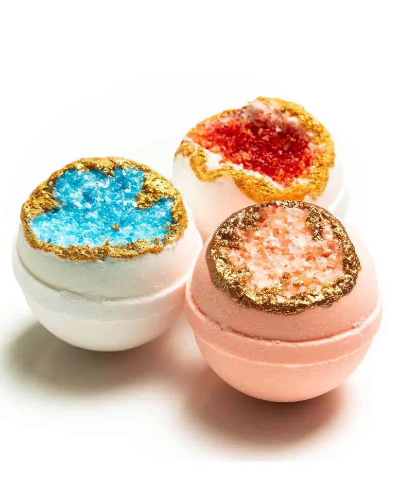 Crystal Geode Bath Bomb Set The Rooted Soul Wellness Co.