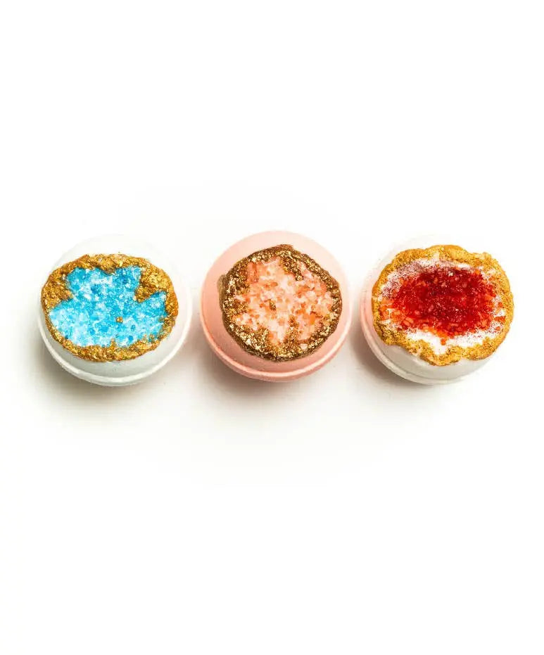 Crystal Geode Bath Bomb Set The Rooted Soul Wellness Co.