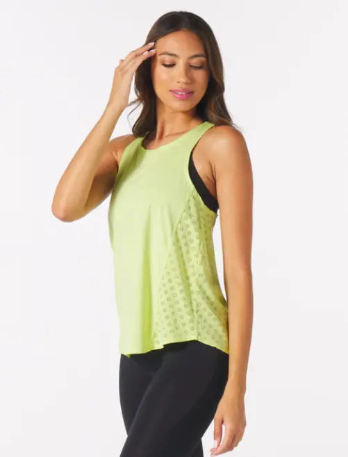 Glyder Keen Laser Cut Tank Honeydew The Rooted Soul Wellness Co.