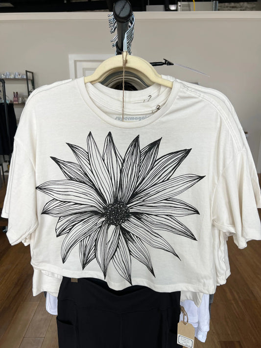 Big Flower Crop Tee by Supermaggie The Rooted Soul Wellness Co.