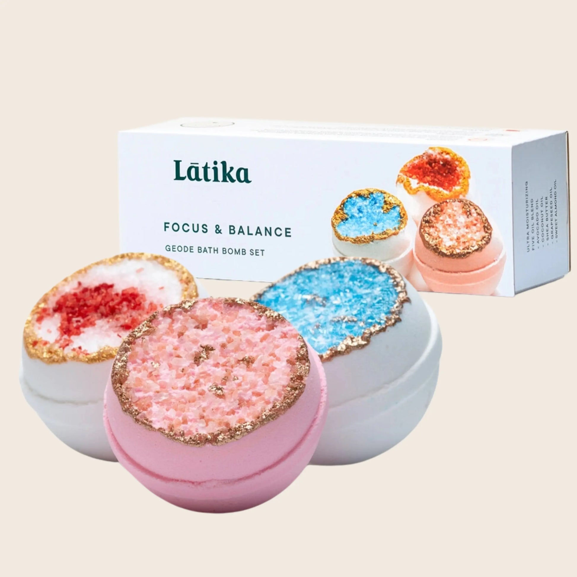 Crystal Geode Bath Bomb Set The Rooted Soul Wellness Co.