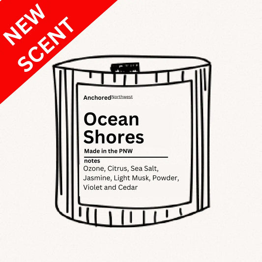 Anchored Northwest - Ocean Shores Wood Wick Rustic Farmhouse Soy Candle: 10oz The Rooted Soul Wellness Co.