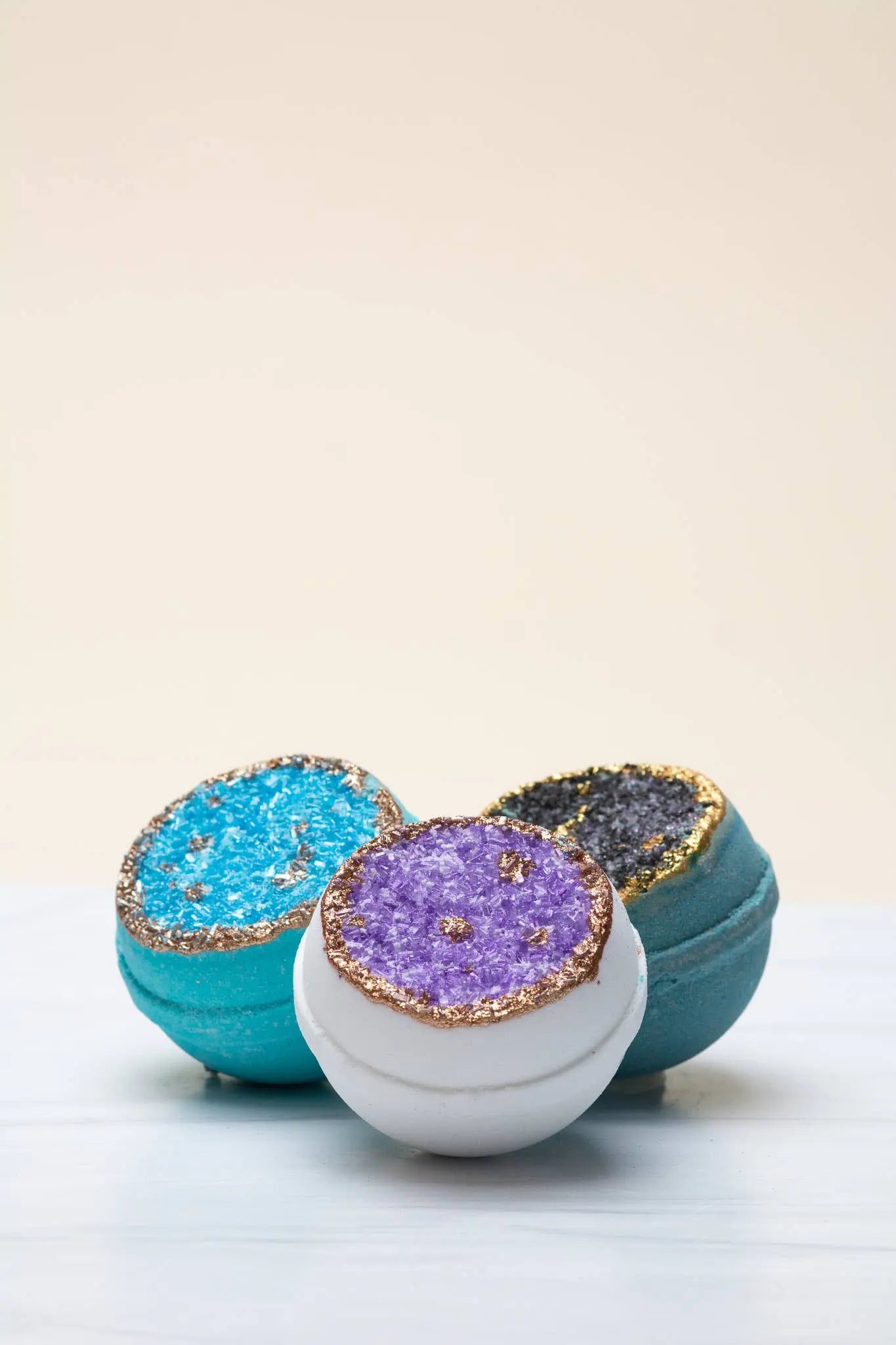 Crystal Geode Bath Bombs, Calm + Relax - Gift Set The Rooted Soul Wellness Co.