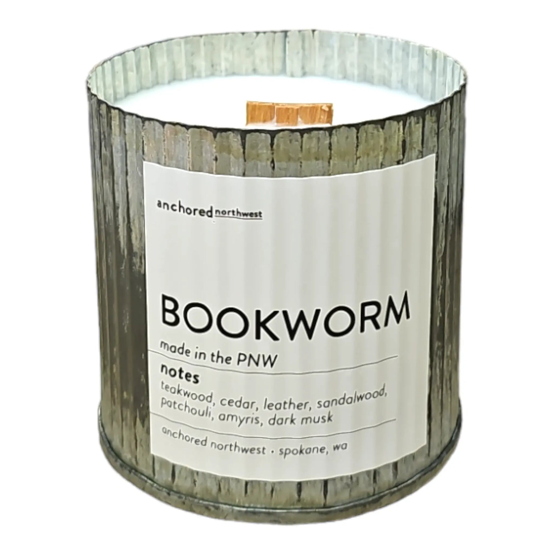 Bookworm Rustic Vintage Farmhouse Wood Wick Candle The Rooted Soul Wellness Co.
