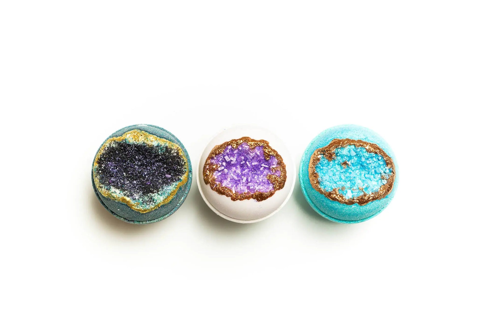 Crystal Geode Bath Bombs, Calm + Relax - Gift Set The Rooted Soul Wellness Co.