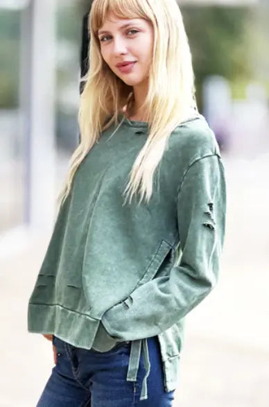 Side Tie Sweatshirt Pine Billy T Shop